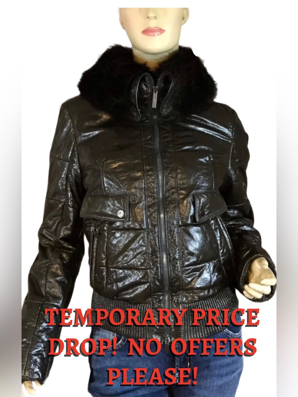 FRATELLI ROSSETTI BROWN LEATHER & BEAVER FUR COLLAR BOMBER JACKET (40)